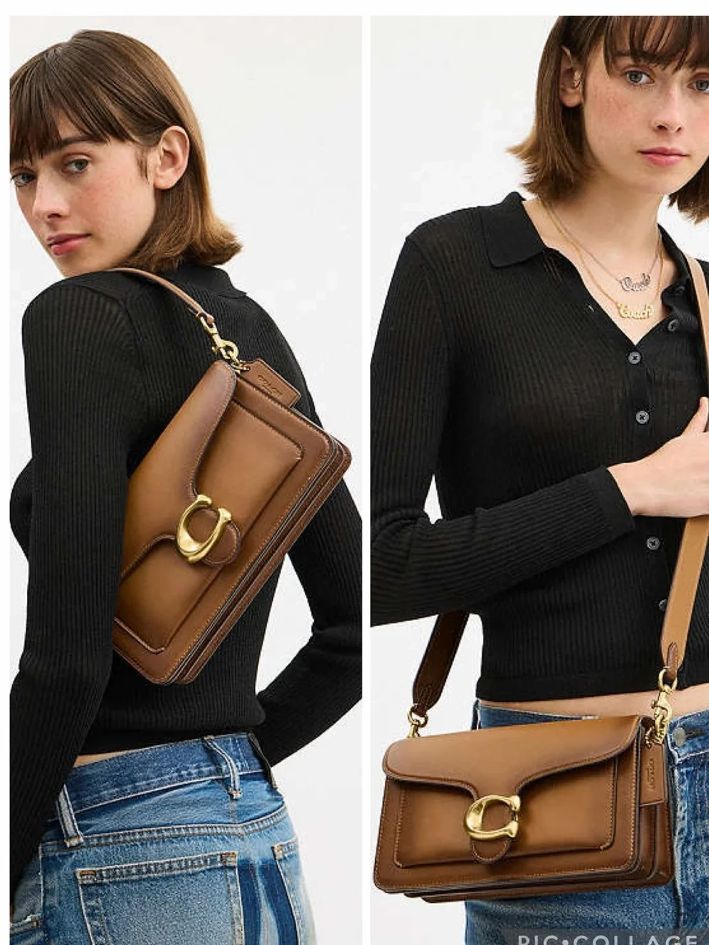 Coach Tabby Shoulder Bag 26 Honey Brown Leather Brass CCC02 & Signature Charm